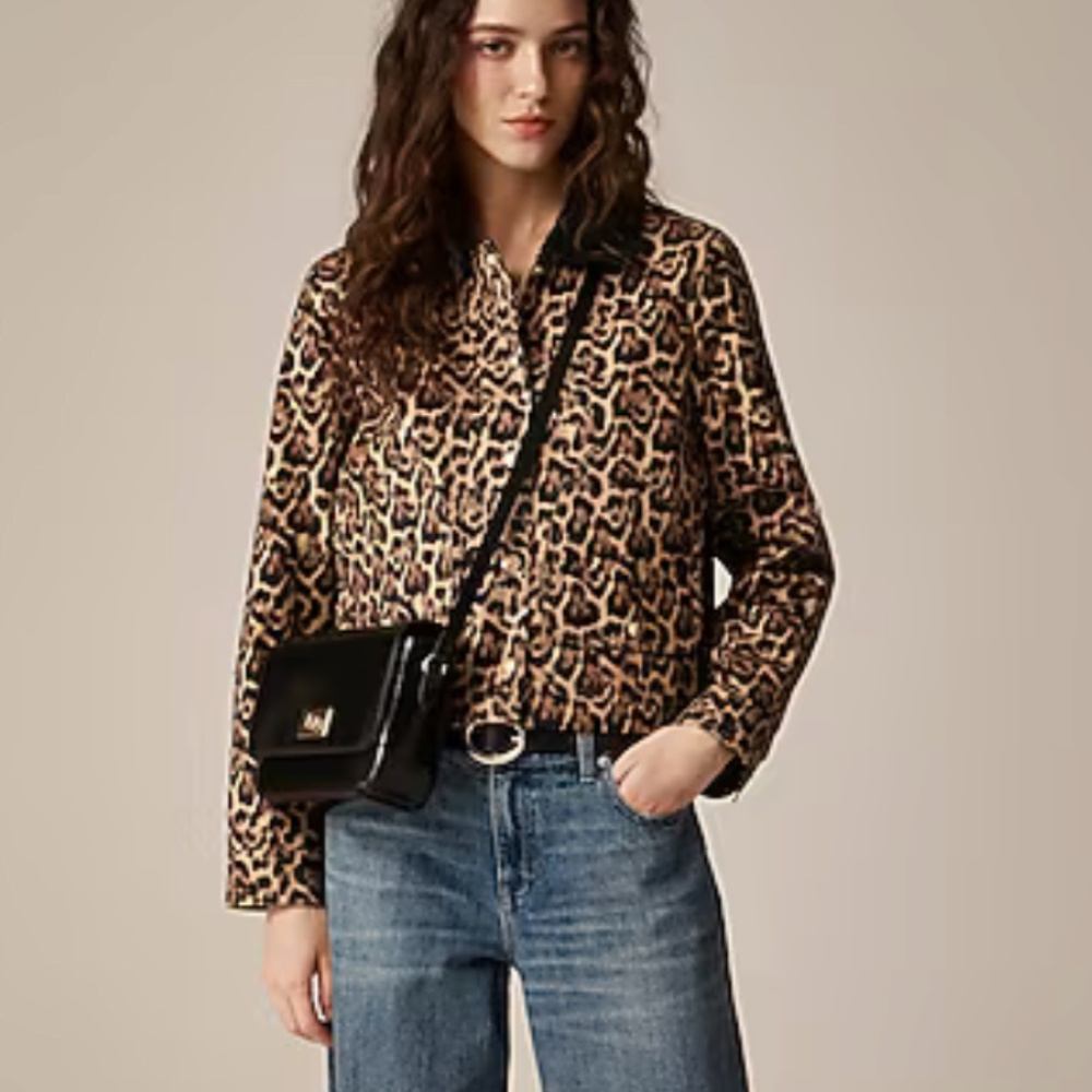 J.Crew Short Barn Jacket™ in leopard cotton canvas - Size small NWT - Picture 2 of 4